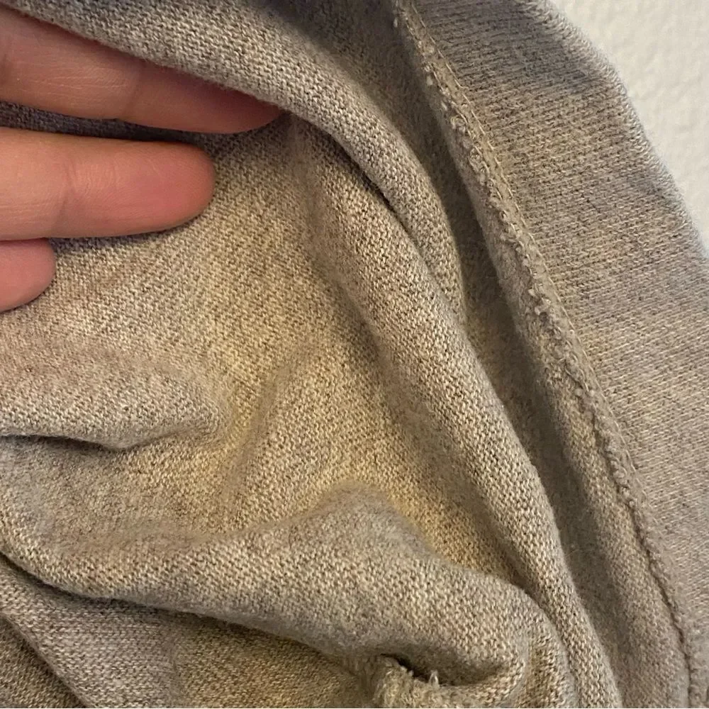 Gap Men's knit tan beige pullover quarter zip sweater 100% cotton mock neck L